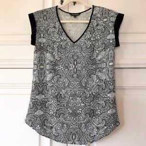 Silky Satin Paisley-Print "Gramercy" Tunic Blouse by Express - Size XS